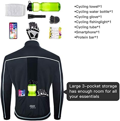 Souke Sports Men's Winter Cycling Jacket Windproof Thermal Bike Jacket