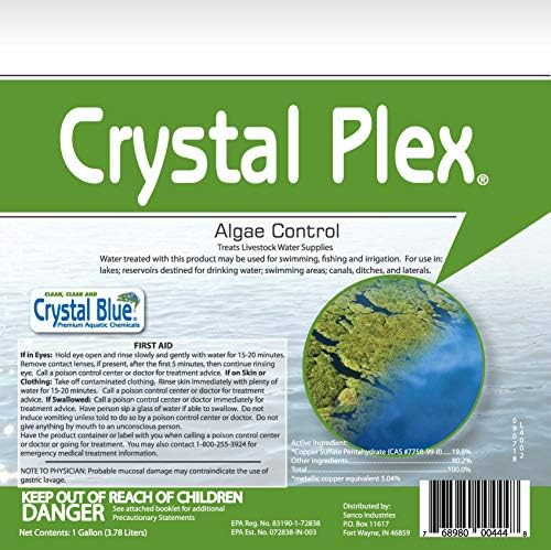 Crystal Plex - Lake and Pond Algaecide Treatment - Liquid Copper Algaecide Kills and Prevents Various Types of Algae (Planktonic, Filamentous