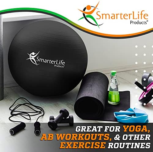 SmarterLife Exercise Ball, Yoga Ball for Gym, Balance, Stability, Pregnancy