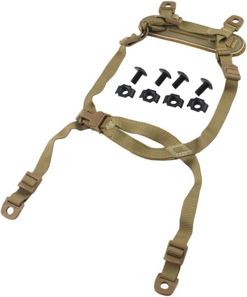 ATAIRSOFT 4 Points Helmet Accessory Retention System Chin Strap with Bolts and Screws for Fast Tactical Airsoft MICH IBH Helmet