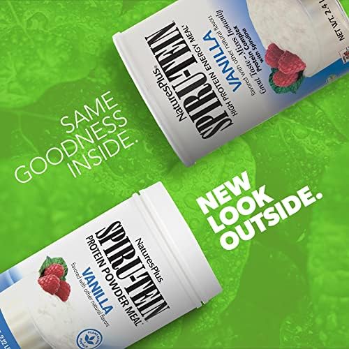 NaturesPlus SPIRU-TEIN, Vanilla - 1.06 lbs - Spirulina Protein Powder - Vitamins & Minerals for Energy - Vegetarian, Gluten Free - 16 Servings