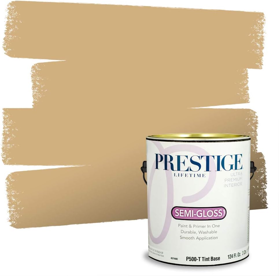 PRESTIGE Paints Exterior Paint and Primer In One, 1-Gallon, Satin, Comparable Match of Sherwin Williams* Relaxed Khaki*