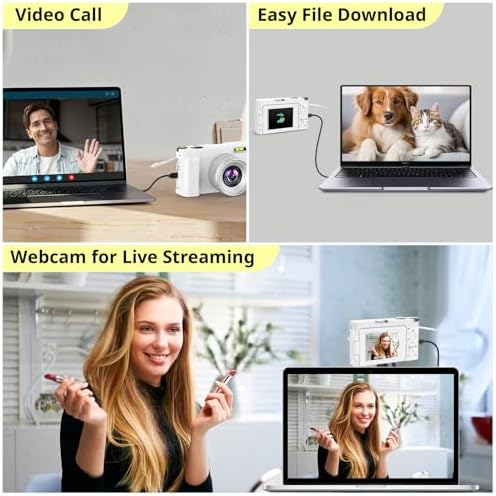 4K Digital Camera for Photography Autofocus, 2026 Latest 48MP Vlogging Camera for YouTube with SD Card, 2 Batteries, 3" 180°Flip Screen Compact Travel Camera for Teens with 16X Zoom,Black