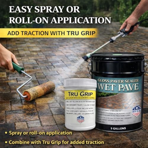 Wet Pave Paver Sealer – Waterproof & UV-Resistant Masonry Sealer for Concrete, Brick & Stone – Color Enhancing
