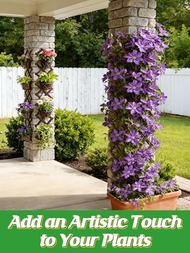 2Pcs 13x78 Expandable Wood Wall Trellis for Climbing Plants Outdoor/Indoor