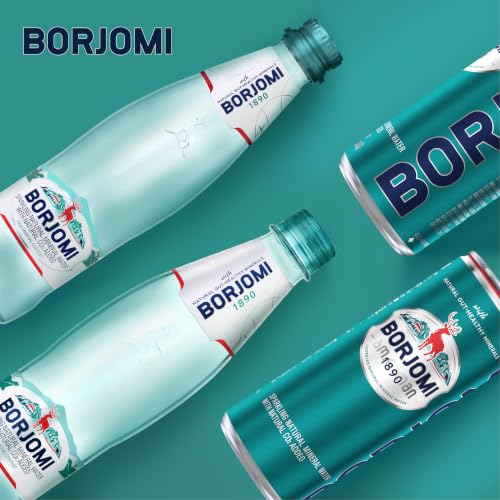 BORJOMI Sparkling Mineral Water with Natural Minerals - Crisp and Bold Taste - PET Bottles - 33.8 oz, Bottled Water 6 Pack