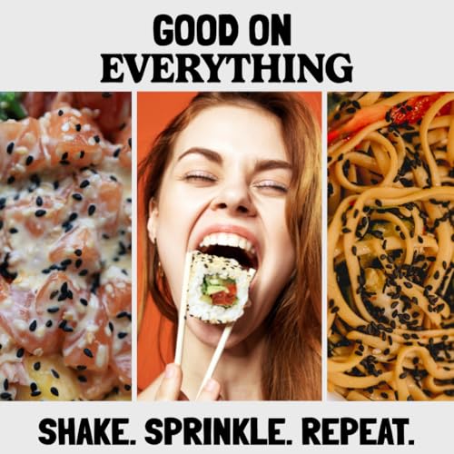 Bakers Club 8.5oz Mixed Black and White Sesame Seeds - Tuxedo blend for Sushi, Tuna, Stir Fry, Bread, Poke Bowls - Kosher, Gluten Free