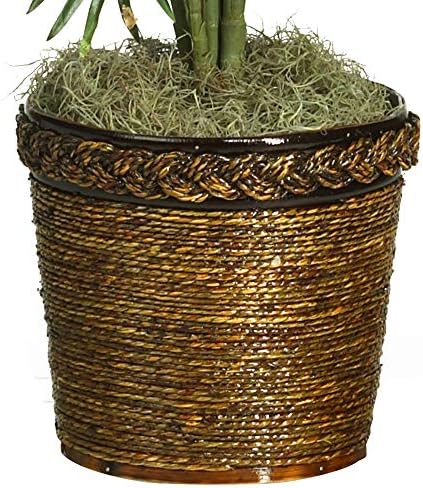 Nearly Natural 56 in Artificial Areca Palm Tree with Basket Floor Plant | Thirty-Two Lifelike Leaves, Wicker Basket Included