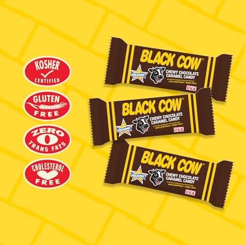 Atkinson's Black Cow Chocolate Caramel Chewy Candy Bar, 1.5oz, 24ct Pack | Chewy chocolate caramel candy bars