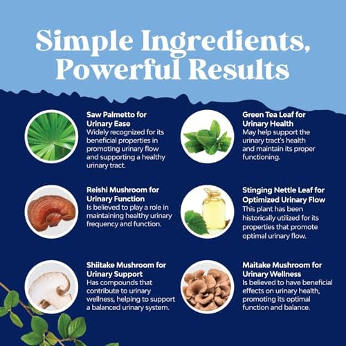 Herbal Prostate Supplement for Men - Potent Pygeum and Saw Palmetto Extract for Urinary Tract Support - Prostate Health Blend with Beta Sitosterol & Green Tea - Nighttime Comfort Support - 90 Count