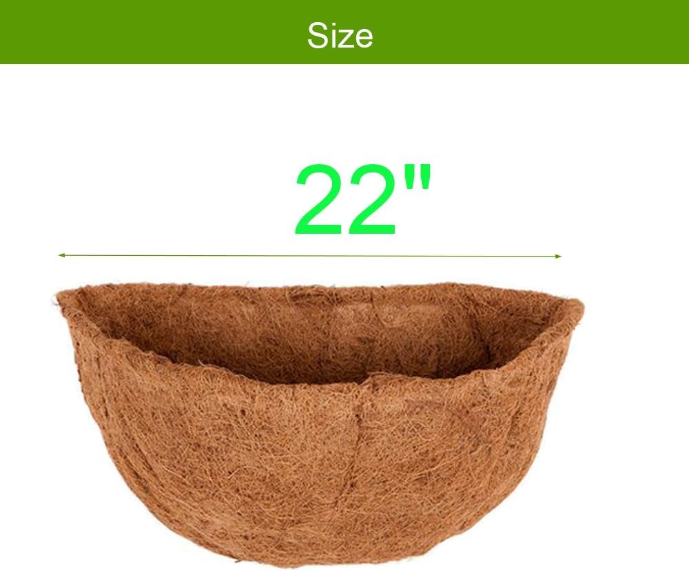 2 PCS Half Round Coco Liner 16" Nature Hanging Wall Basket Liners