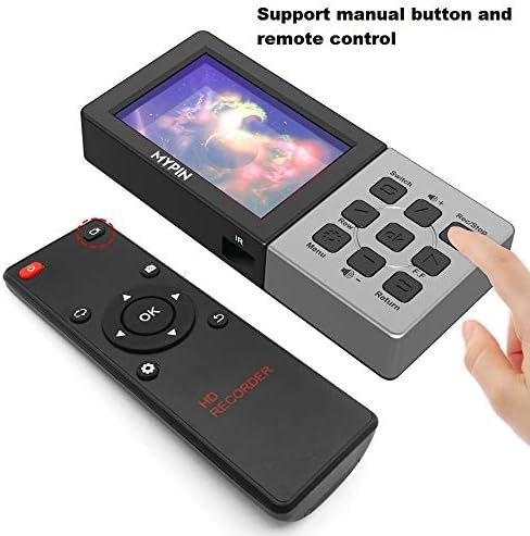 1080P@60fps Capture Card with 3.5 Inch LCD and Remote Control, HDMI Video Recorder for PS4, Xbox One, LiveTV, DVR