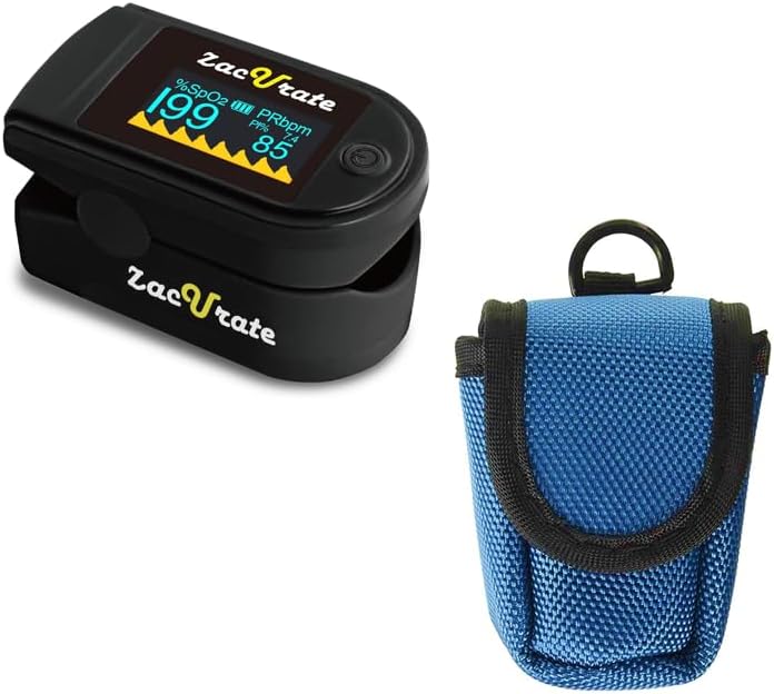 Zacurate 500C Elite Fingertip Pulse Oximeter and Oximeter Carrying Case Bundle