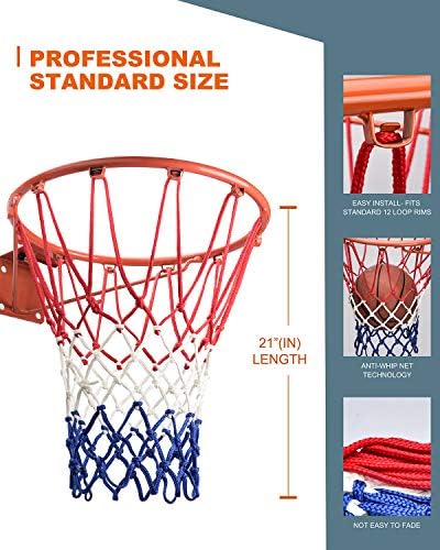 Basketball Net Replacement Heavy Duty, 2023 Professional On-Court Quality [6.88Ounce], Fits Outdoor Indoor Standard Rim