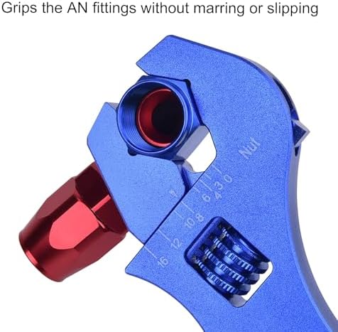 EVIL ENERGY AN Hose Fitting Adjustable Wrench Spanner Lightweight Aluminum 3AN-16AN Blue
