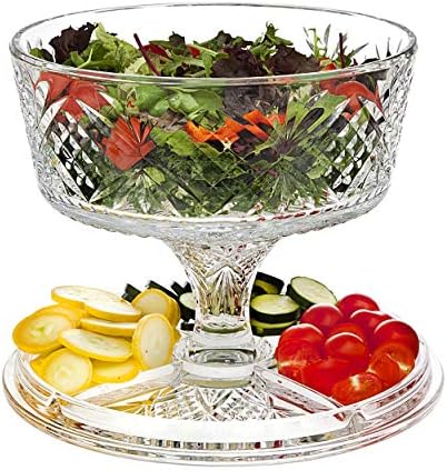 Godinger 4 in 1 Cake Stand, Cake Platter and Serving Plate Platter with Dome Cover, for Pastries, Desserts & More