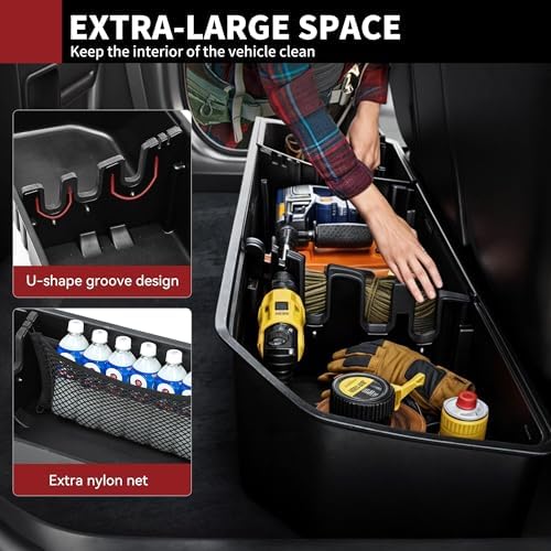 YITAMOTOR Rear Under Seat Storage Fit Ford 2015-2026 F150 & 2017-2026 Super Duty SuperCrew/Crew Cab
