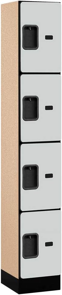 Salsbury Industries Four Tier Designer Wood Locker, Mahogany, 6' 3" x 18"