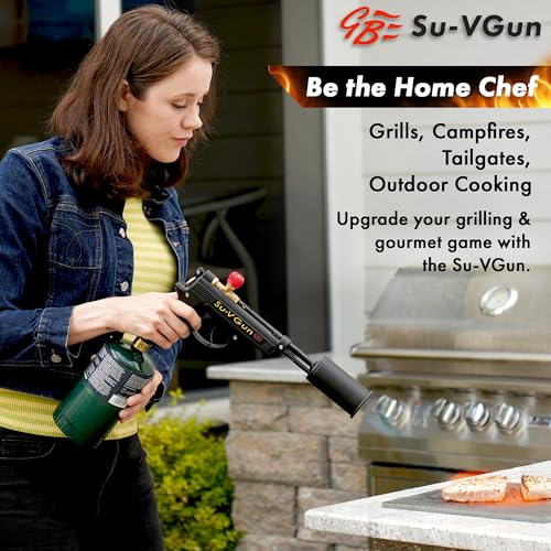 Grillblazer Su-VGun Propane Torch with Stand – High Power 240, 000+ BTU Flame Thrower Gun for Instant, Steak Searing, Charcoal Ignition