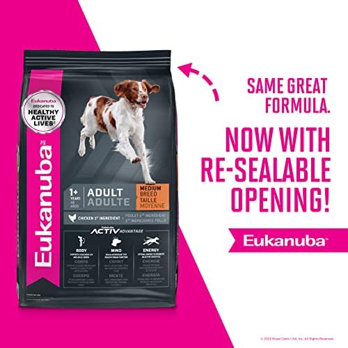 Eukanuba Adult Medium Breed Dry Dog Food, 35 lb bag.