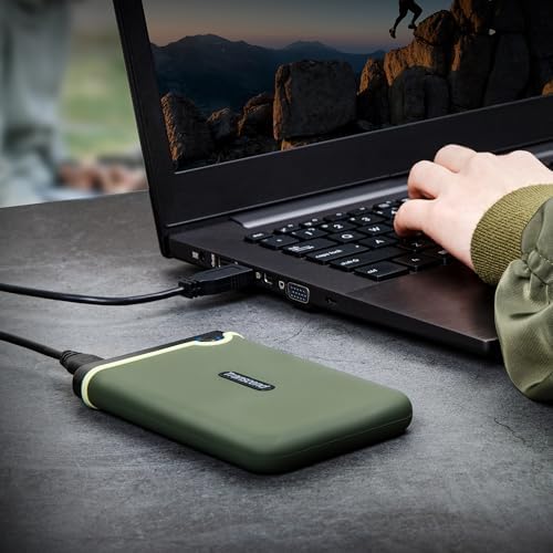 Transcend 4TB StoreJet 25M3 Rugged Portable HDD, One Touch Backup