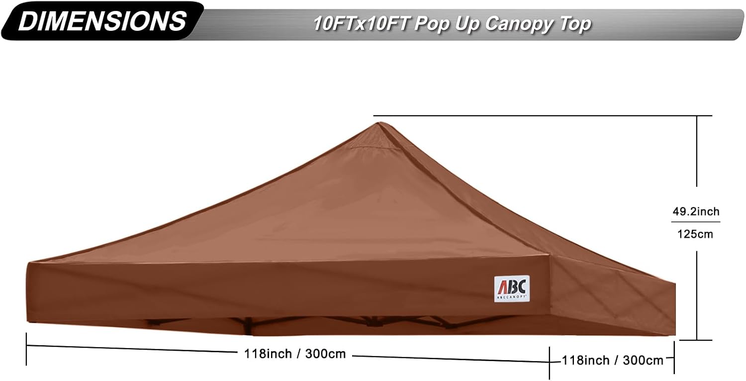 ABCCANOPY Replacement Canopy Top for Pop Up Canopy Tent 10x10 White