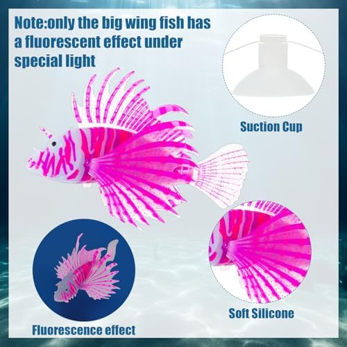 Weewooday 7 Pcs Artificial Fish Glowing Effect,Modern Color