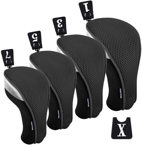 Andux 4pcs/Pack Golf 460cc Driver Fairway Wood Club Head Covers