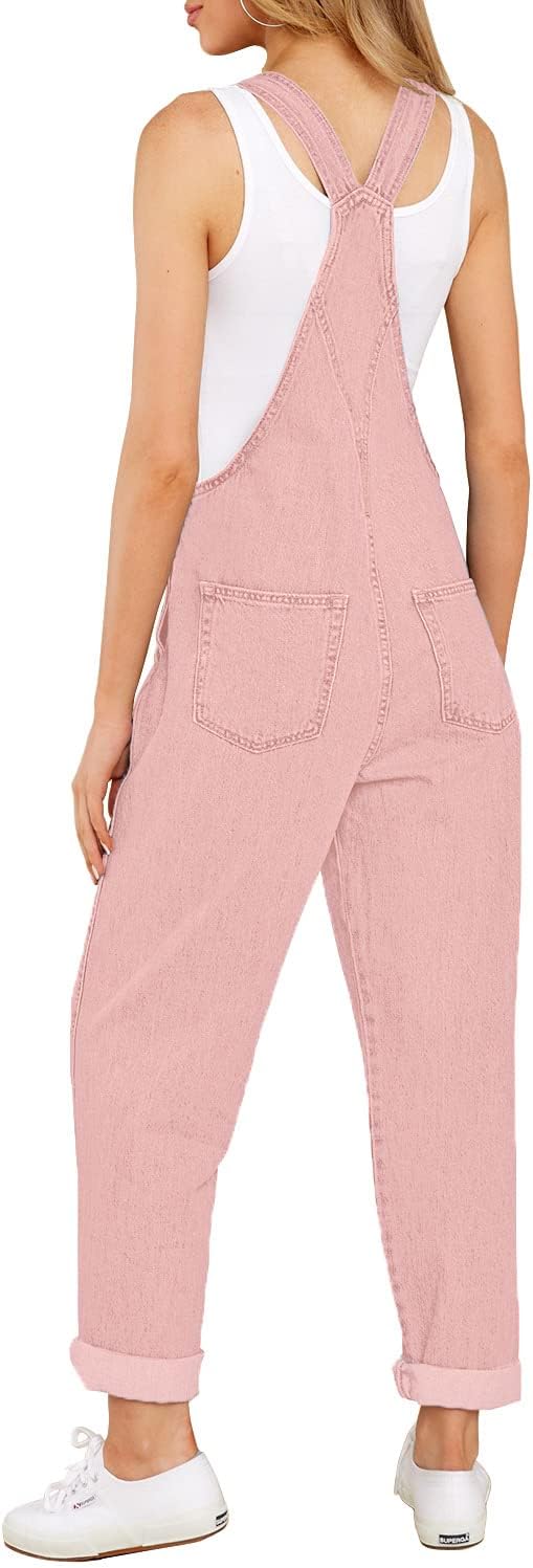 luvamia Women's Casual Stretch Adjustable Denim Bib Overalls Jeans Pants Jumpsuits