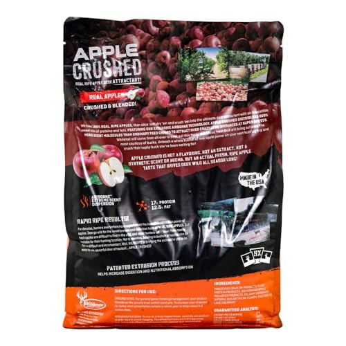 WILDGAME INNOVATIONS Apple Crushed 5lb Deer Attractant | Powerful Long-Lasting Nutrient-Filled Sweet Ripe Apple Deer Feed for Hunting & Game Tracking