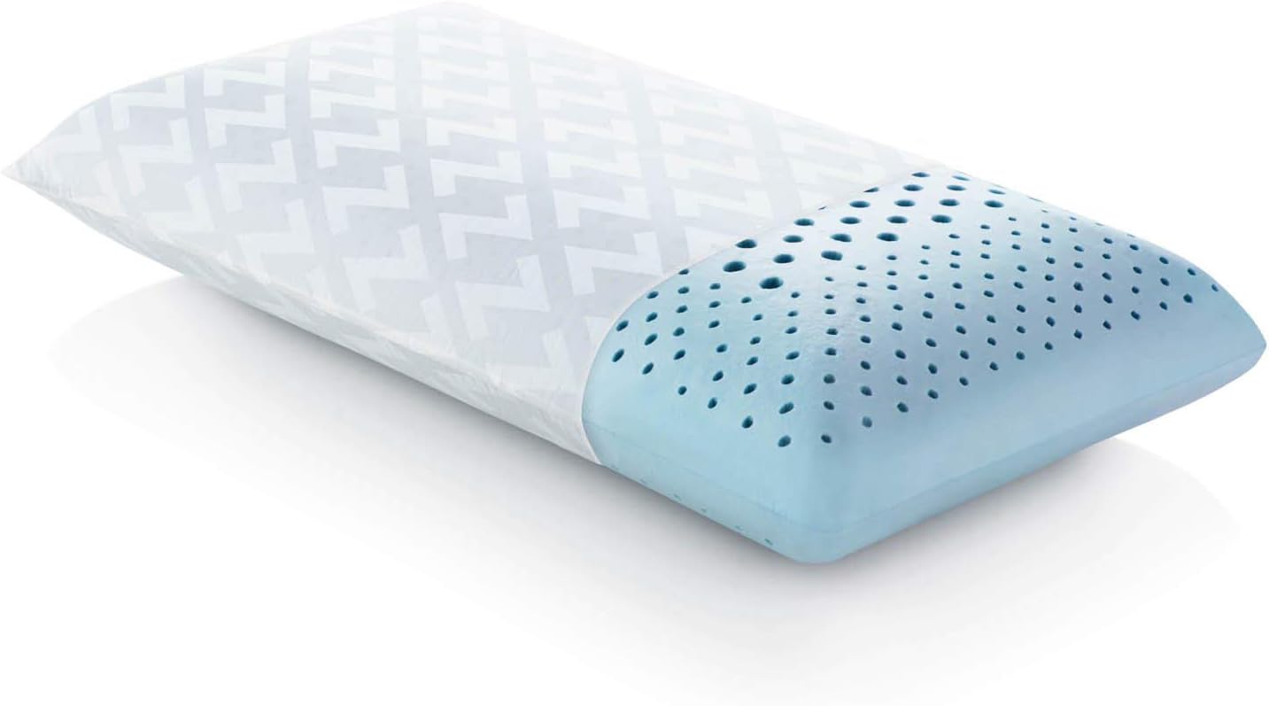 MALOUF Zoned Dough Gel-Infused Memory Foam Bed Pillow-5-Year U.S. Warranty-Queen-Mid Loft, Queen Mid Loft
