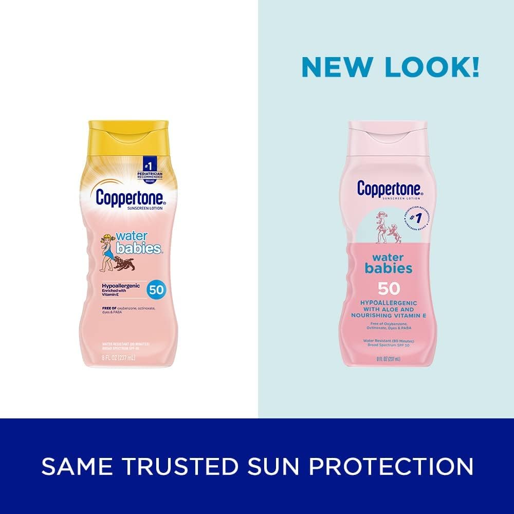 Coppertone Water Babies Sunscreen Lotion, SPF 50, 8 oz. (Pack of 2)