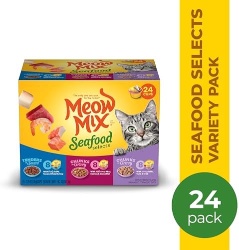 Meow Mix Seafood Favorites, Wet Food Variety Pack, 12 Cups