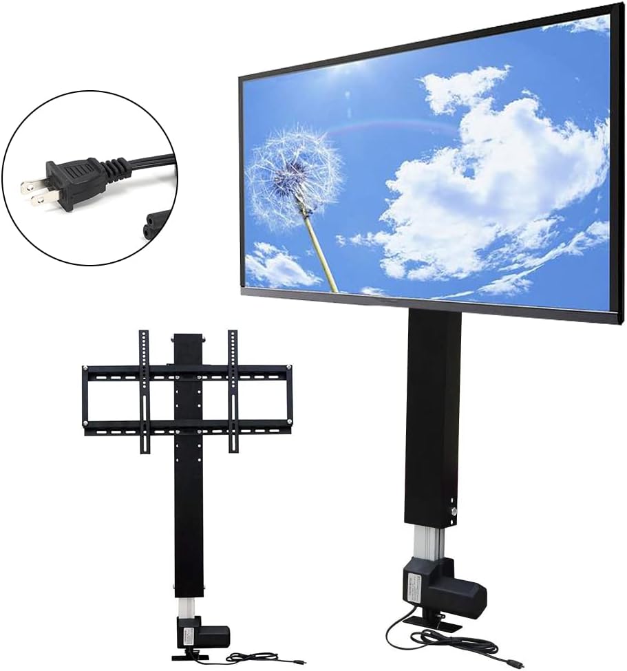 Motorized TV Lift & Mount - Fits 26" to 57" TVs, Remote Control, Adjustable Height, 27.6" Stroke