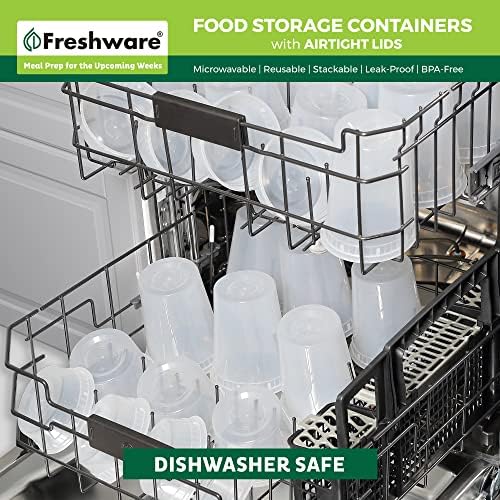 Freshware Food Storage Containers [240 Set] 32 oz Plastic Deli Containers with Lids, Slime, Soup