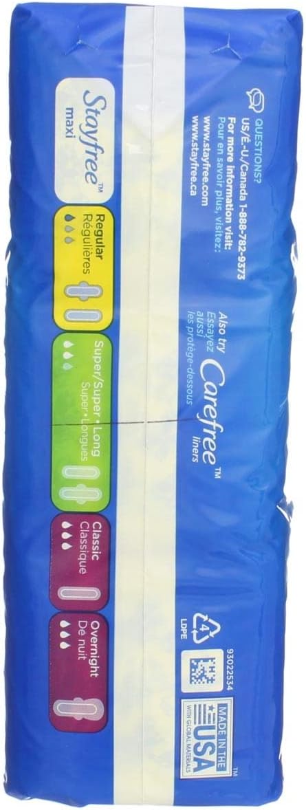 STAYFREE Super Maxi Pads, Size 2, 24 ea (Pack of 3)