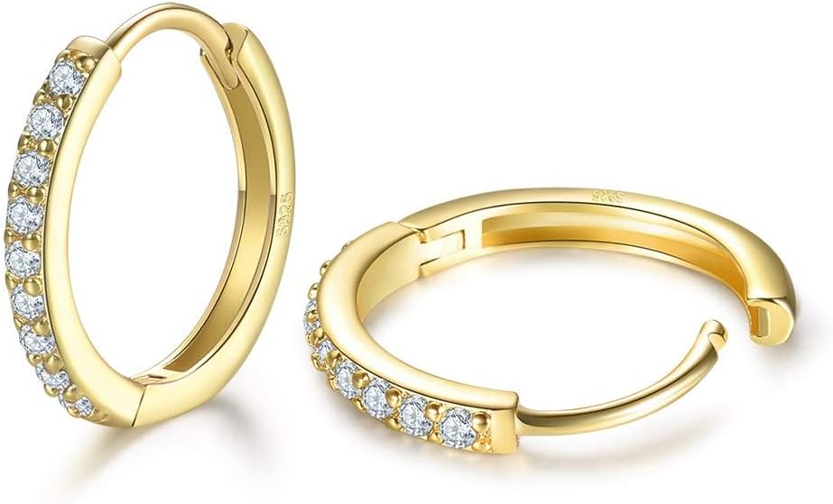 Dlihc 6 Pairs Sterling Silver Hoop and Stud Earrings Set for Women Men