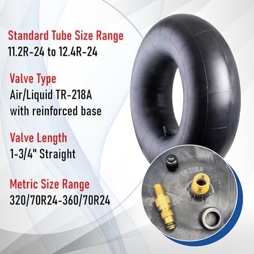 Trans American Rubber Tractor/Implement Inner Tube with TR-218A Valve Stem (11.2R-24/12.4R-24)