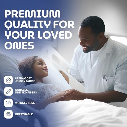 3 Piece Hospital Bed Sheet Set, Soft Jersey Knitted T-Shirt Quality, 1 Flat, 1 Fitted, 1 Pillowcase