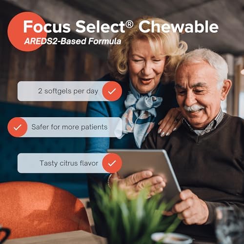 Focus Select AREDS2-Based Citrus Flavored Chewable Eye Vitamins, 180 Count | Eye supplement with lutein and zeaxanthin to support macular health