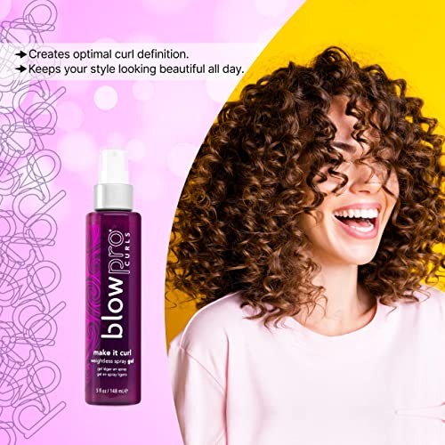 blowpro Make It Curl Weightless Spray Gel 5oz, Boost & Locks in Curl Definition, Flexible Finish, All Day Beautiful Hold, Travel-Friendly Bottle