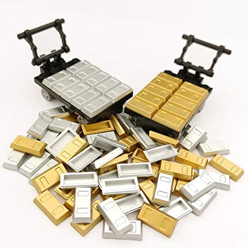 Plating Gold Bars Sliver Bars Brick Blocks Toy Treasure Set for Mini Figures Compatible Major Brands