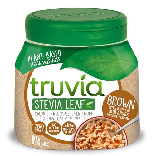 Truvia, Sweetener Natural Calorie Free, 9.8 Ounce | Spoonable jar; 3/4 tsp = 2 tsp sugar; stevia leaf, erythritol; non-GMO, gluten-free, kosher; diabetic & keto