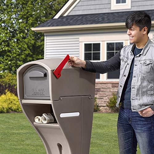 Step2 MailMaster Extra Large Mailbox & Post, Weather Resistant, Large Outdoor Mailboxes, Made of Durable Plastic, Easy to Install, Flag Included