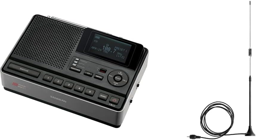 Sangean CL-100 NOAA, S.A.M.E and Public Alert Certified Weather Alert Table-Top Radio with AM/FM-RBDS, and EEPROM Back Up for Preset Stations