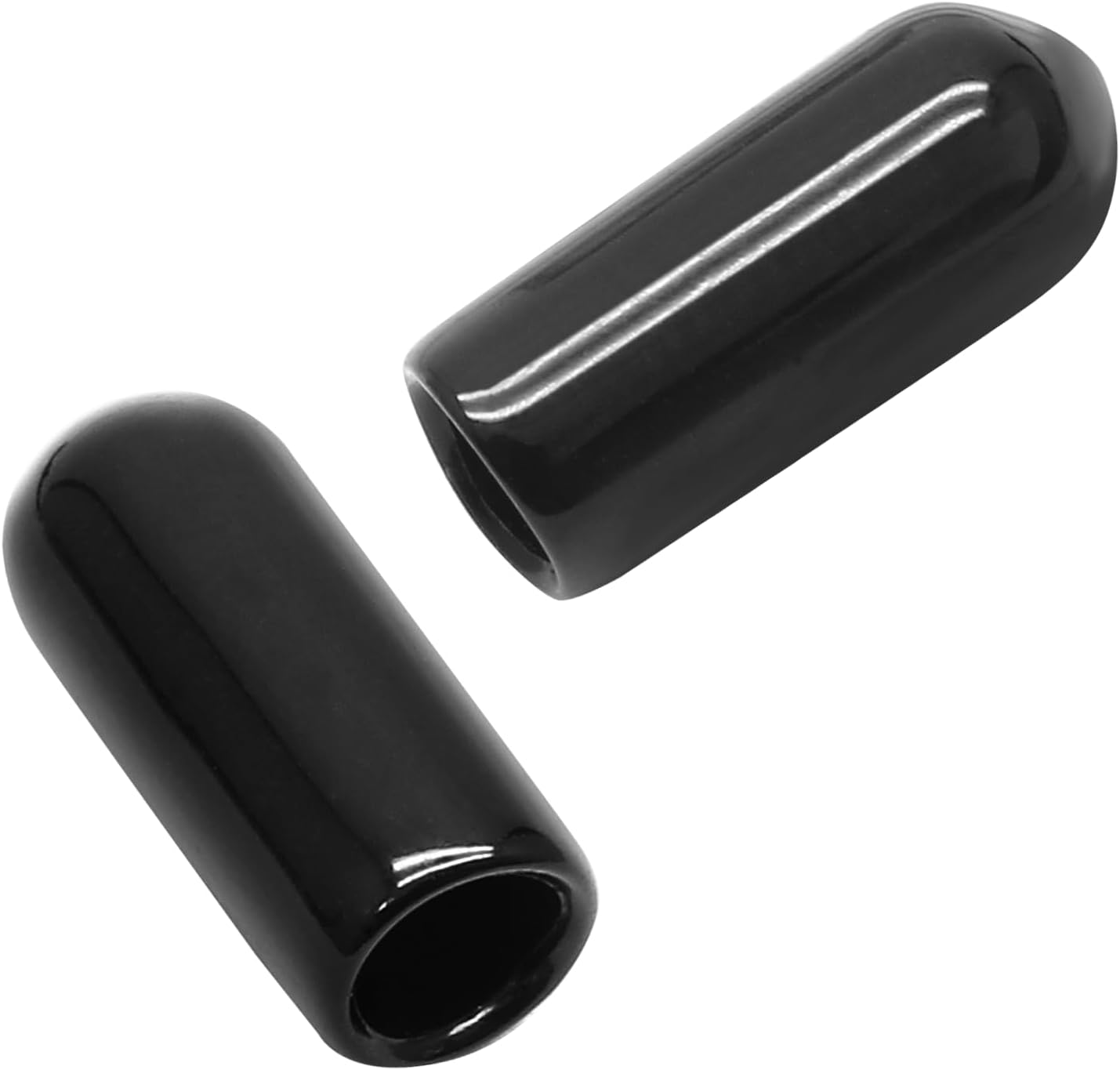 Bonsicoky 12Pcs Round Rubber End Caps 5/8" (16mm) ID, Black