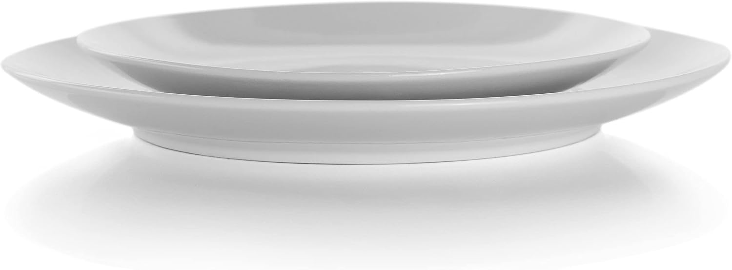 Elama White Porcelain Dish Dinnerware Set, 18 Piece, Newman