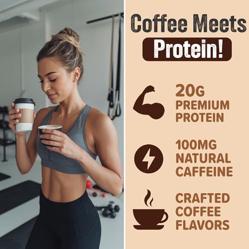 PEScience Select Cafe Protein Coffee Powder, Caramel Macchiato, 20 Servings | 100mg Caffeine, 20g Iced Protein Coffee Powder or Creamer