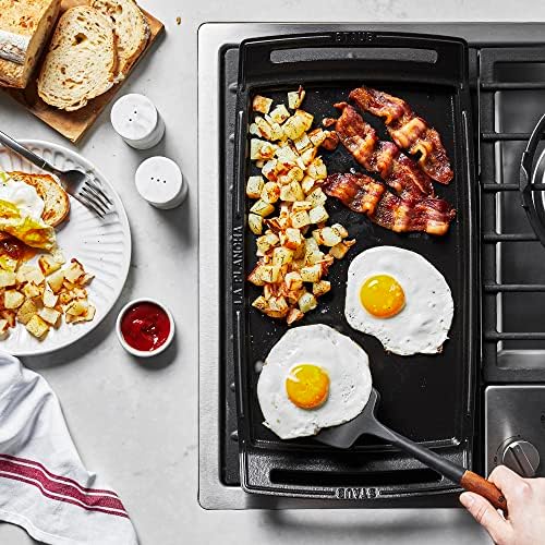 Staub Cast Iron 18.5 x 9.8-inch Plancha/Double Burner Griddle, Made in France