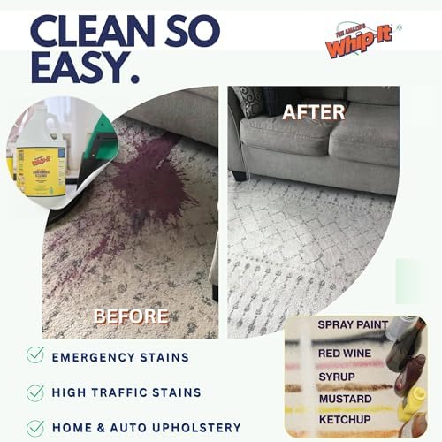 Whip It Cleaner, Multi Purpose Stain Remover Professional Strength Spray, Plant Based Enzyme Cleaner, Cleaning Food, Coffee, Wine, Baby Stains, Pet Stains, Over 500 uses, Made in USA, 32 OZ